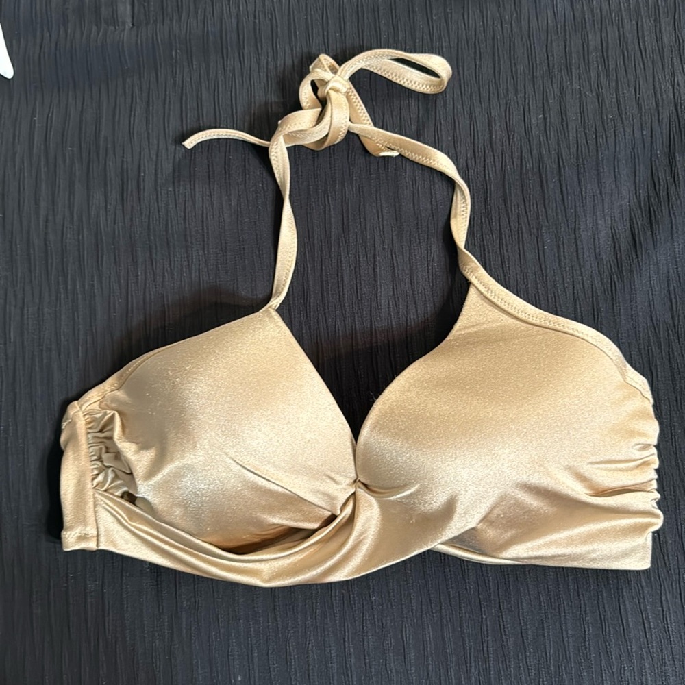 Tan padded bikini top